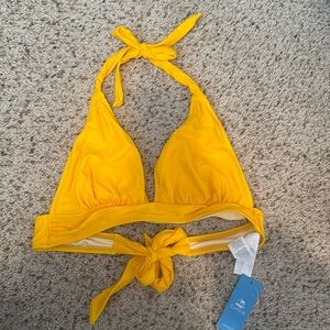 NWT, yellow halter bikini top, CUPSHE